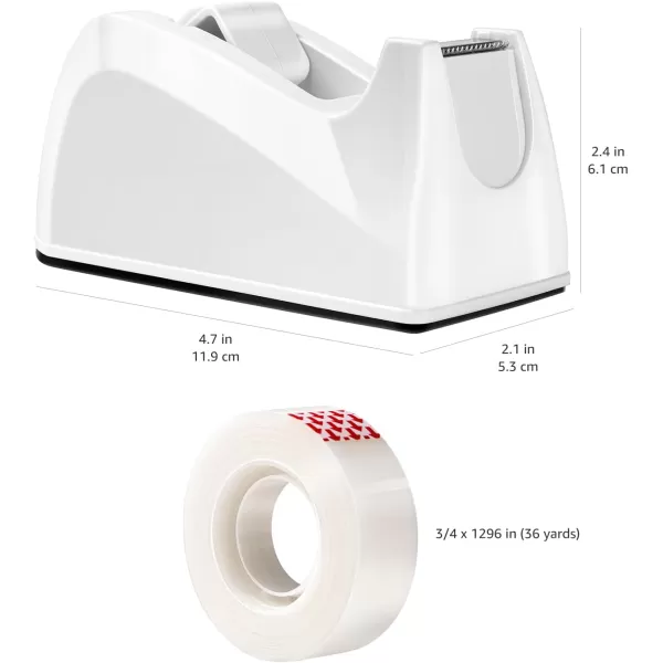 Amazon Basics Matte Finish Tape with Desktop Dispenser and Refills 34 x 36 yds 16 PackTape with Dispenser