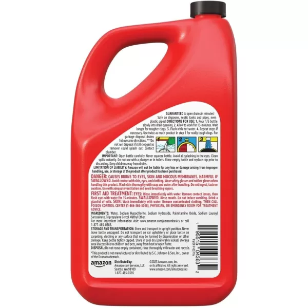 Amazon Basics Max Strength Gel Drain Clog Remover and Cleaner 80 Fl Oz Pack of 1Amazon Basics Max Strength Gel Drain Clog Remover and Cleaner 80 Fl Oz Pack of 1