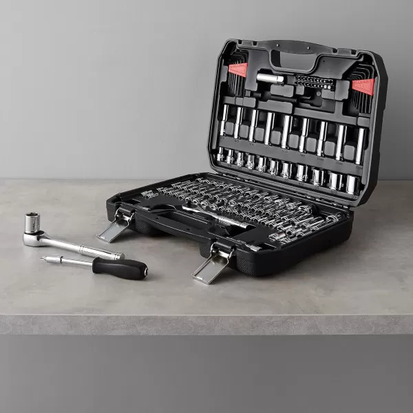Amazon Basics Mechanics Tool Socket Set With Case 201Piece123 Piece