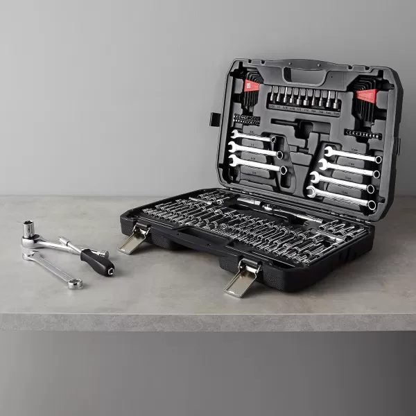 Amazon Basics Mechanics Tool Socket Set With Case 201Piece145 Piece