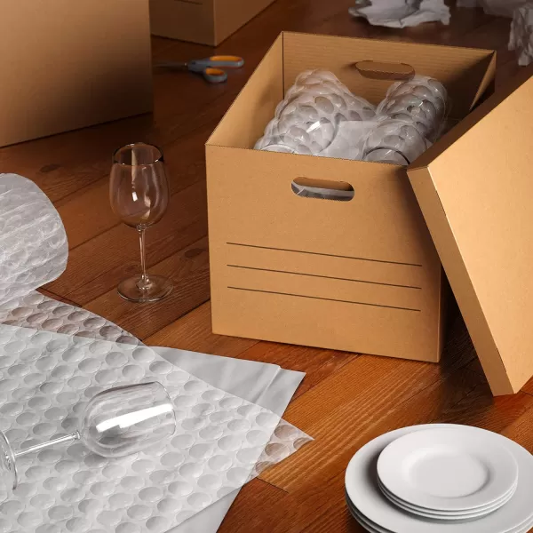 Amazon Basics Medium Moving Boxes with Lid and Handles 10 Pack Brown 19 x 145 x 155 inchesMedium 10Pack