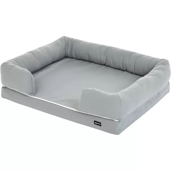 Amazon Basics Memory Foam Bolster Dog Bed Medium 36 x 29 Inches Grey360L x 280W x 90Th