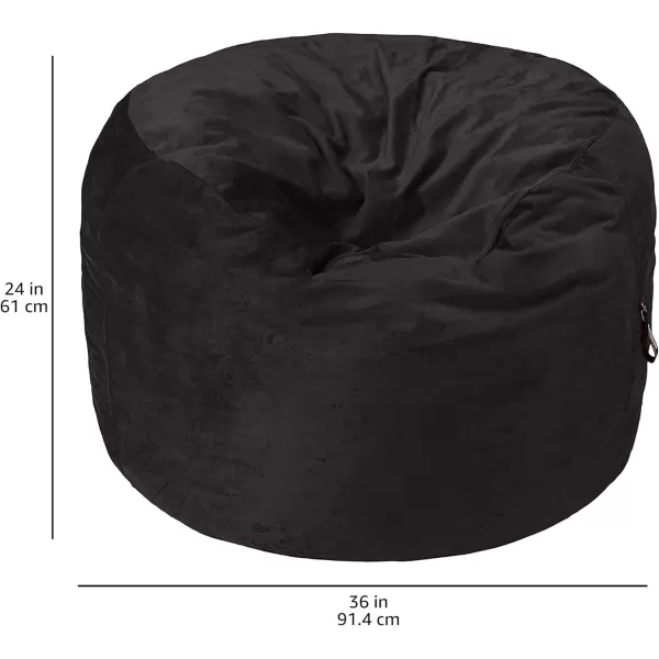 Amazon Basics Memory Foam Filled Bean Bag Chair with Microfiber Cover 5 ft Blue Solid3 ft Black