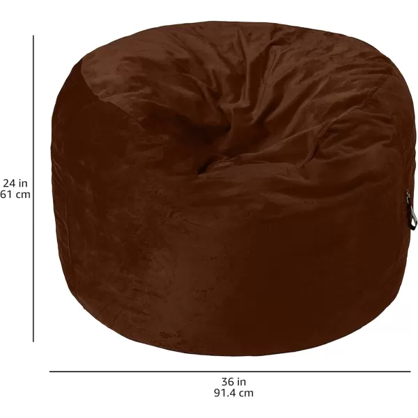 Amazon Basics Memory Foam Filled Bean Bag Chair with Microfiber Cover 5 ft Blue Solid3 ft Brown