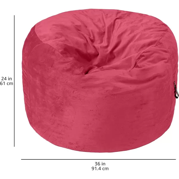 Amazon Basics Memory Foam Filled Bean Bag Chair with Microfiber Cover 5 ft Blue Solid3 ft Pink