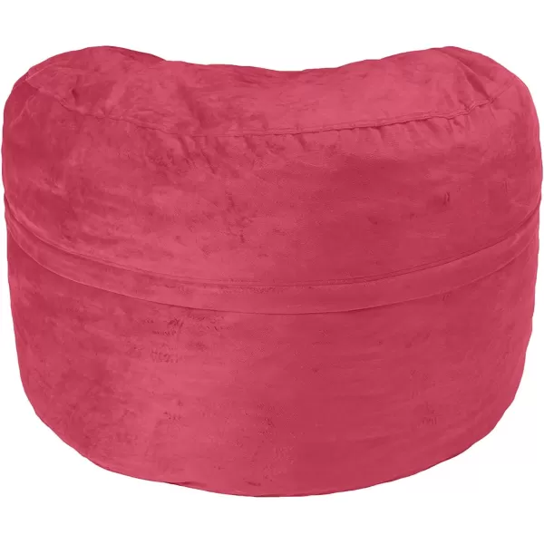 Amazon Basics Memory Foam Filled Bean Bag Chair with Microfiber Cover 5 ft Blue Solid3 ft Pink