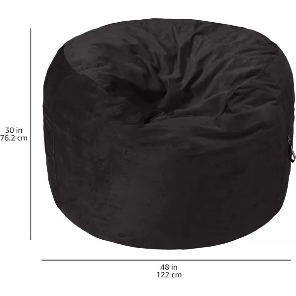 Amazon Basics Memory Foam Filled Bean Bag Chair with Microfiber Cover 5 ft Blue Solid4 ft Black