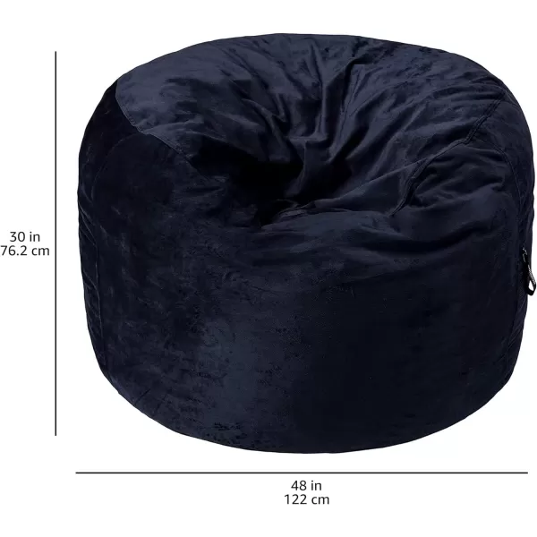 Amazon Basics Memory Foam Filled Bean Bag Chair with Microfiber Cover 5 ft Blue Solid4 ft Blue