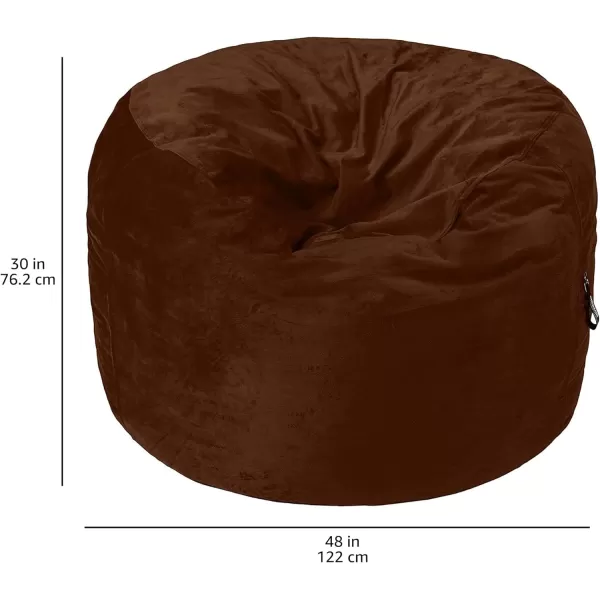 Amazon Basics Memory Foam Filled Bean Bag Chair with Microfiber Cover 5 ft Blue Solid4 ft Brown