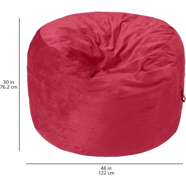 Amazon Basics Memory Foam Filled Bean Bag Chair with Microfiber Cover 5 ft Blue Solid4 ft Pink