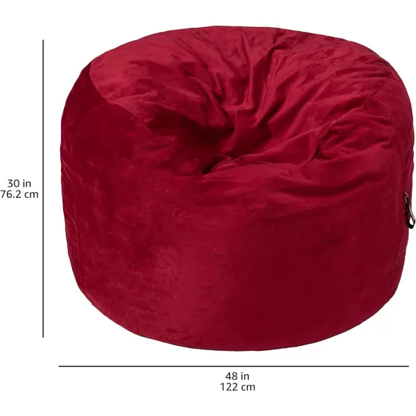 Amazon Basics Memory Foam Filled Bean Bag Chair with Microfiber Cover 5 ft Blue Solid4 ft Red