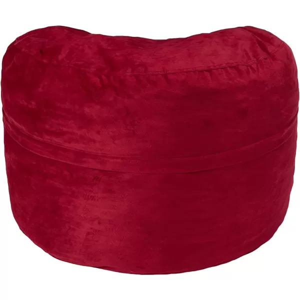 Amazon Basics Memory Foam Filled Bean Bag Chair with Microfiber Cover 5 ft Blue Solid4 ft Red