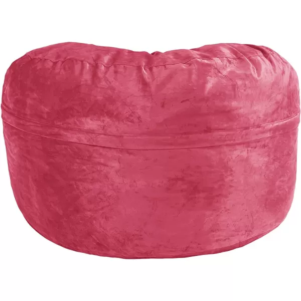 Amazon Basics Memory Foam Filled Bean Bag Chair with Microfiber Cover 5 ft Blue Solid5 ft Pink