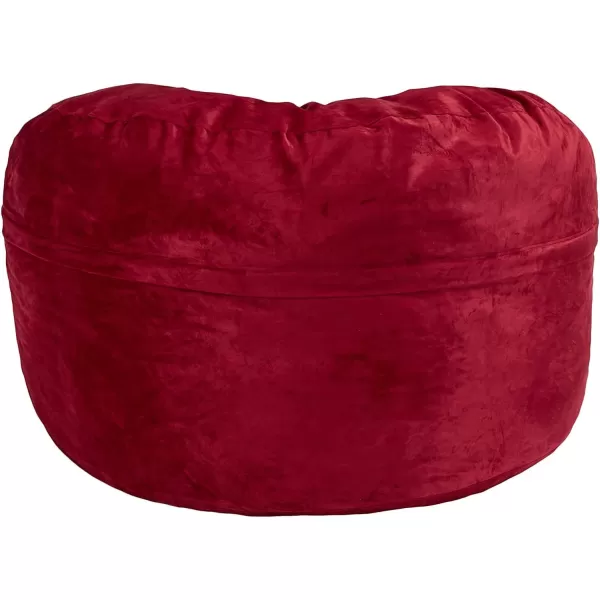 Amazon Basics Memory Foam Filled Bean Bag Chair with Microfiber Cover 5 ft Blue Solid5 ft Red