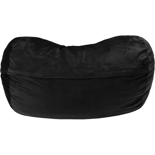 Amazon Basics Memory Foam Filled Bean Bag Chair with Microfiber Cover 5 ft Blue Solid6 ft Black