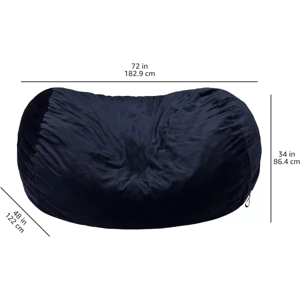 Amazon Basics Memory Foam Filled Bean Bag Chair with Microfiber Cover 5 ft Blue Solid6 ft Blue