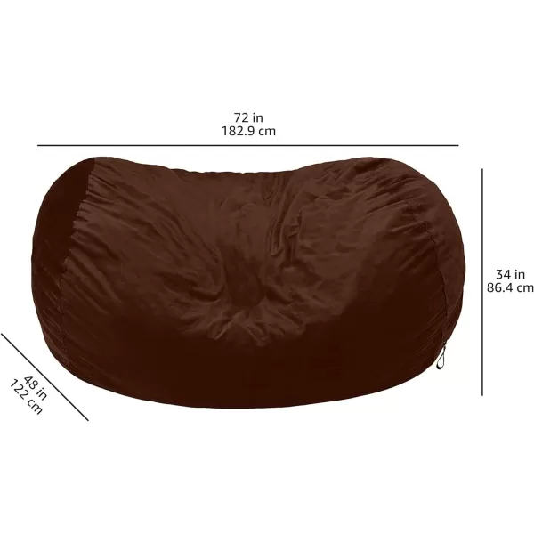 Amazon Basics Memory Foam Filled Bean Bag Chair with Microfiber Cover 5 ft Blue Solid6 ft Brown