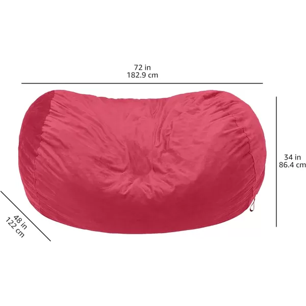 Amazon Basics Memory Foam Filled Bean Bag Chair with Microfiber Cover 5 ft Blue Solid6 ft Pink