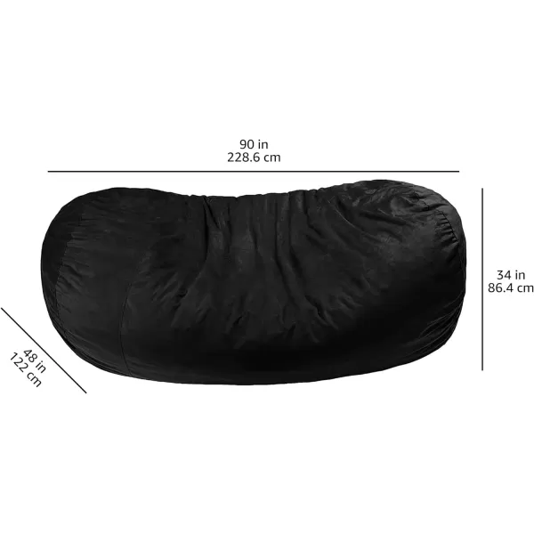 Amazon Basics Memory Foam Filled Bean Bag Chair with Microfiber Cover 5 ft Blue Solid7 ft Black