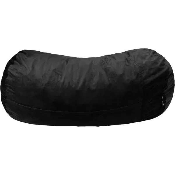 Amazon Basics Memory Foam Filled Bean Bag Chair with Microfiber Cover 5 ft Blue Solid7 ft Black