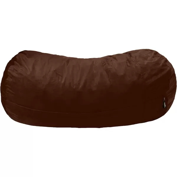 Amazon Basics Memory Foam Filled Bean Bag Chair with Microfiber Cover 5 ft Blue Solid7 ft Brown