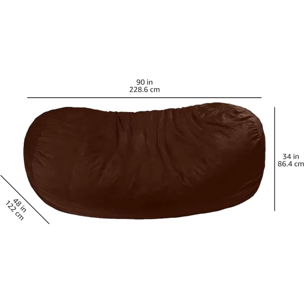 Amazon Basics Memory Foam Filled Bean Bag Chair with Microfiber Cover 5 ft Blue Solid7 ft Brown