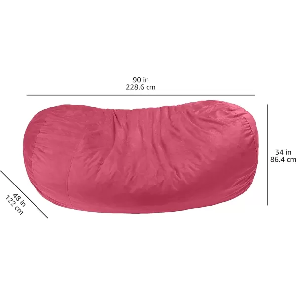 Amazon Basics Memory Foam Filled Bean Bag Chair with Microfiber Cover 5 ft Blue Solid7 ft Pink