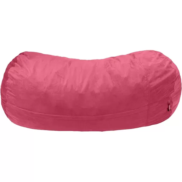 Amazon Basics Memory Foam Filled Bean Bag Chair with Microfiber Cover 5 ft Blue Solid7 ft Pink