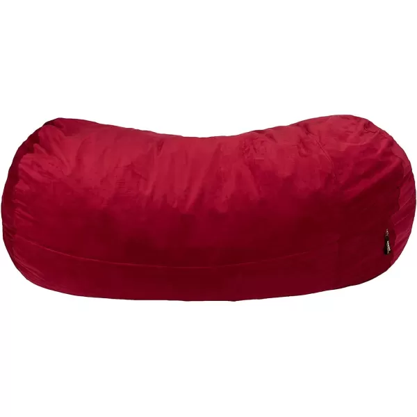 Amazon Basics Memory Foam Filled Bean Bag Chair with Microfiber Cover 5 ft Blue Solid7 ft Red