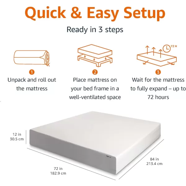 Amazon Basics Memory Foam Mattress Medium Firm Twin WhiteGrey 10 InchesCalifornia King 12inch MediumFirm Feel