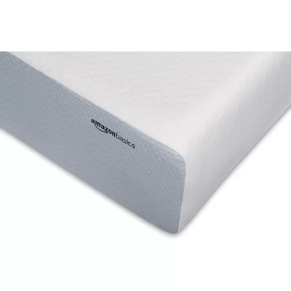 Amazon Basics Memory Foam Mattress Medium Firm Twin WhiteGrey 10 InchesFull 10inch MediumFirm Feel