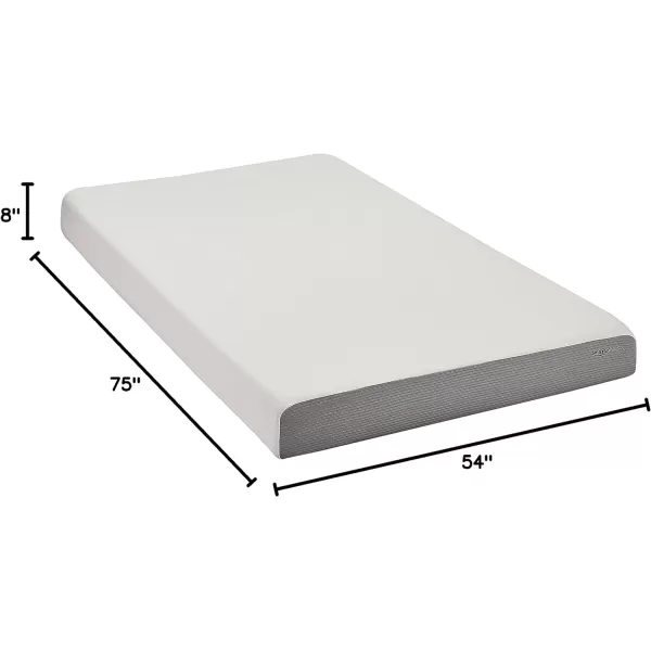 Amazon Basics Memory Foam Mattress Medium Firm Twin WhiteGrey 10 InchesFull 8inch MediumFirm Feel