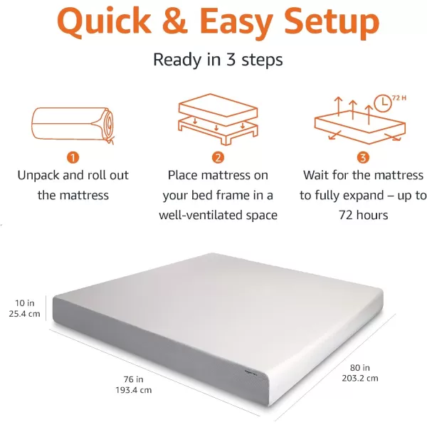 Amazon Basics Memory Foam Mattress Medium Firm Twin WhiteGrey 10 InchesKing 10inch MediumFirm Feel