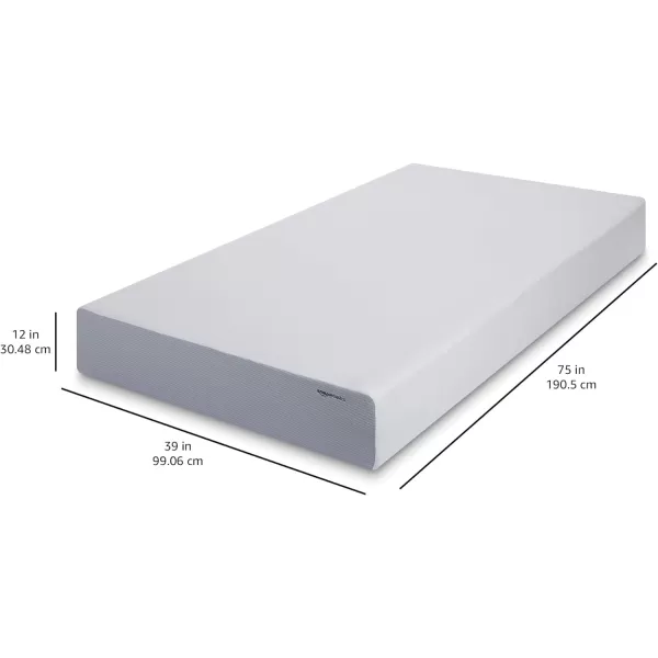 Amazon Basics Memory Foam Mattress Medium Firm Twin WhiteGrey 10 InchesTwin 12inch MediumFirm Feel
