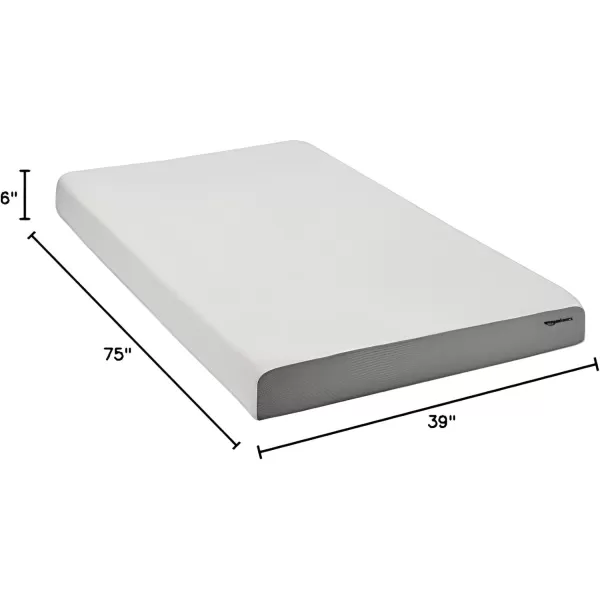 Amazon Basics Memory Foam Mattress Medium Firm Twin WhiteGrey 10 InchesTwin 6inch PlushFeel