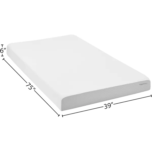 Amazon Basics Memory Foam Mattress Medium Firm Twin WhiteGrey 10 InchesTwin 6inch PlushFeel