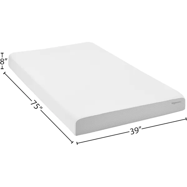 Amazon Basics Memory Foam Mattress Medium Firm Twin WhiteGrey 10 InchesTwin 8inch MediumFirm Feel