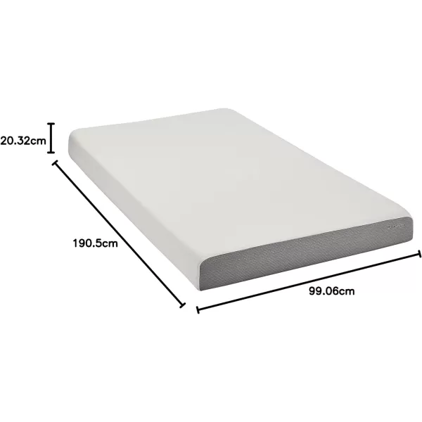 Amazon Basics Memory Foam Mattress Medium Firm Twin WhiteGrey 10 InchesTwin 8inch PlushFeel