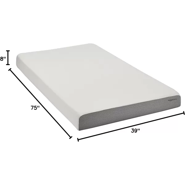 Amazon Basics Memory Foam Mattress Medium Firm Twin WhiteGrey 10 InchesTwin 8inch PlushFeel