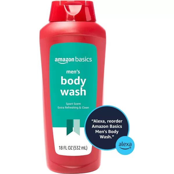 Amazon Basics Mens Body Wash Sport Scent 18 Fluid Ounces 6Pack Previously Solimo18 Fl Oz Pack of 1