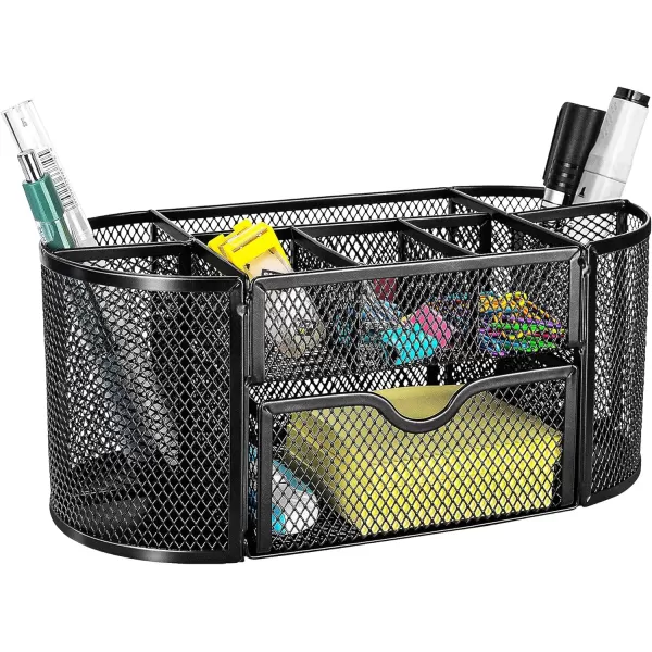 Amazon Basics Mesh Desk Office Organizer Black 925 x 453 x 394Desk Organizer