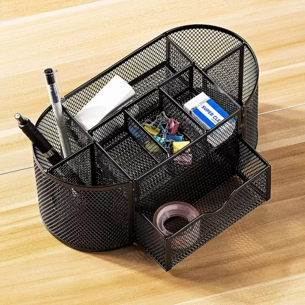 Amazon Basics Mesh Desk Office Organizer Black 925 x 453 x 394Desk Organizer