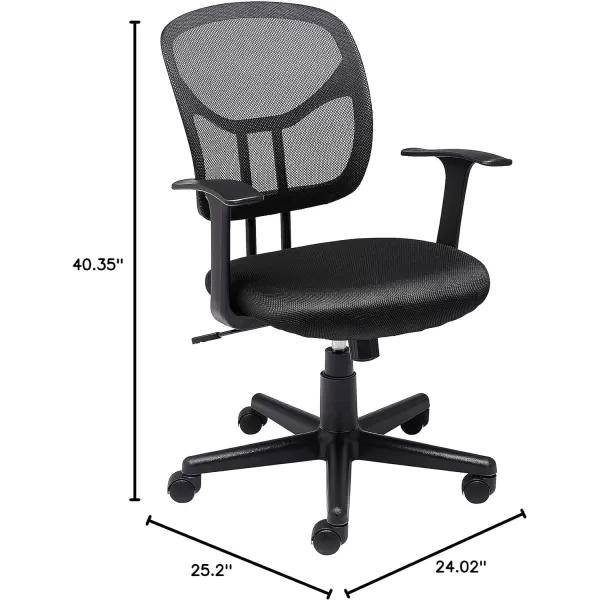 Amazon Basics Mesh MidBack AdjustableHeight 360Degree Swivel Office Desk Chair with Armrests BlackAmazon Basics Mesh MidBack AdjustableHeight 360Degree Swivel Office Desk Chair with Armrests Black