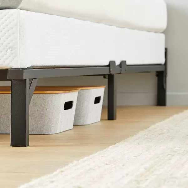 Amazon Basics Metal Bed Frame 9Leg Base for Box Spring and Mattress Queen ToolFree Easy Assembly 795 L x 60 W x 7 H BlackFull