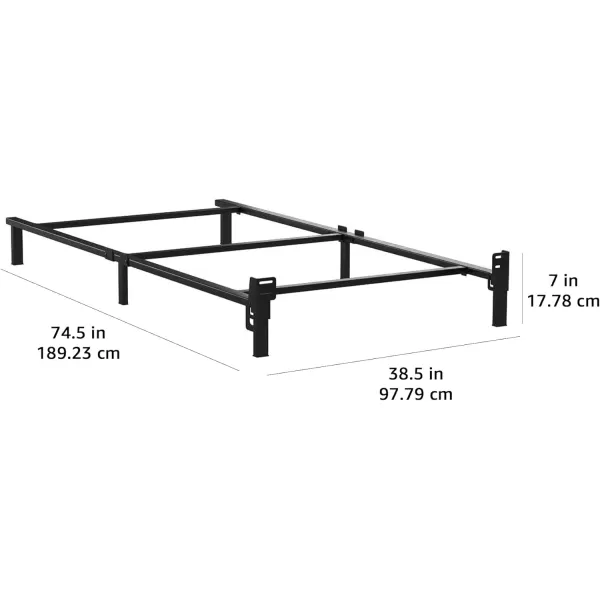 Amazon Basics Metal Bed Frame 9Leg Base for Box Spring and Mattress Queen ToolFree Easy Assembly 795 L x 60 W x 7 H BlackTwin