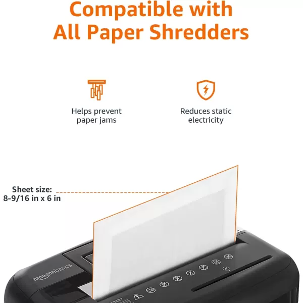 Amazon Basics Micro Cut Paper Shredder Sharpening amp Lubricant Sheets Pack of 12 WhitePack of 24