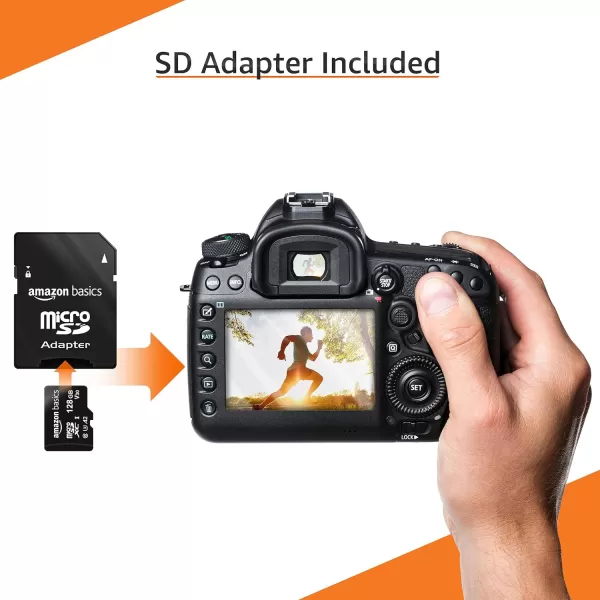 Amazon Basics Micro SDXC Memory Card with Full Size Adapter A2 U3 Read Speed up to 100 MBs 128 GB Black128GB
