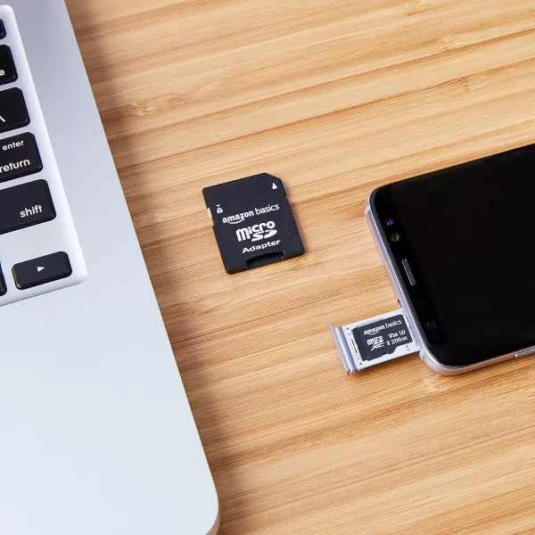 Amazon Basics Micro SDXC Memory Card with Full Size Adapter A2 U3 Read Speed up to 100 MBs 128 GB Black256GB