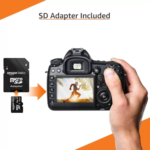 Amazon Basics Micro SDXC Memory Card with Full Size Adapter A2 U3 Read Speed up to 100 MBs 128 GB Black64GB 2pack