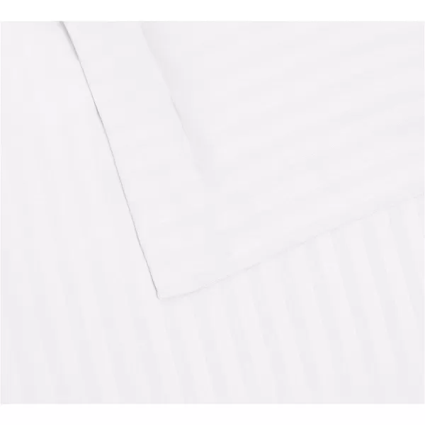 Amazon Basics Microfiber 3 Piece Duvet Cover Set FullQueen Bright White StripedBright White FullQueen